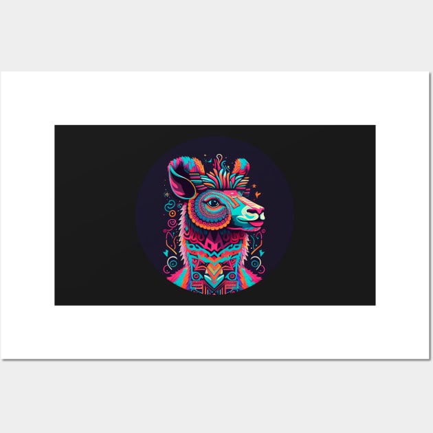 A llama bringing the Carnaval spirit Wall Art by ceemyvision